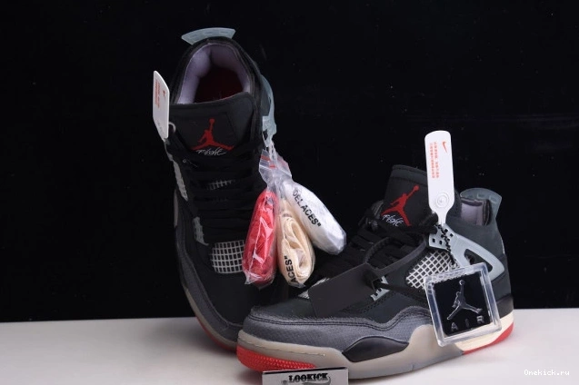 One Kick Retro Jordan CV9388-001 Air 4 x Off White Bred 0707